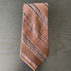 Calvin Klein Silk Neck Tie Brown Striped